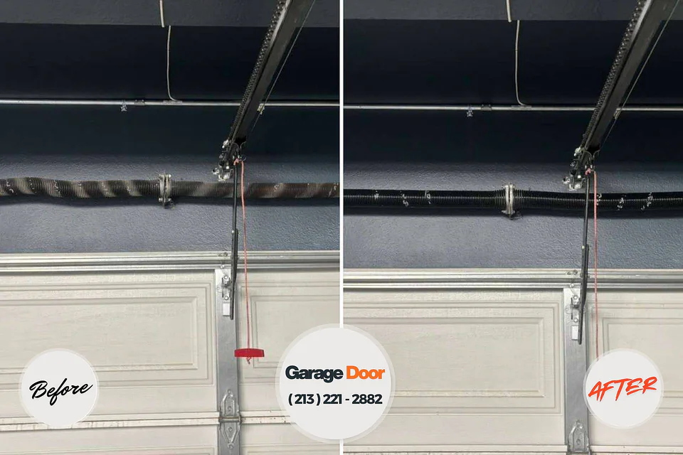 Before and after: garage door repair Laurens, SC